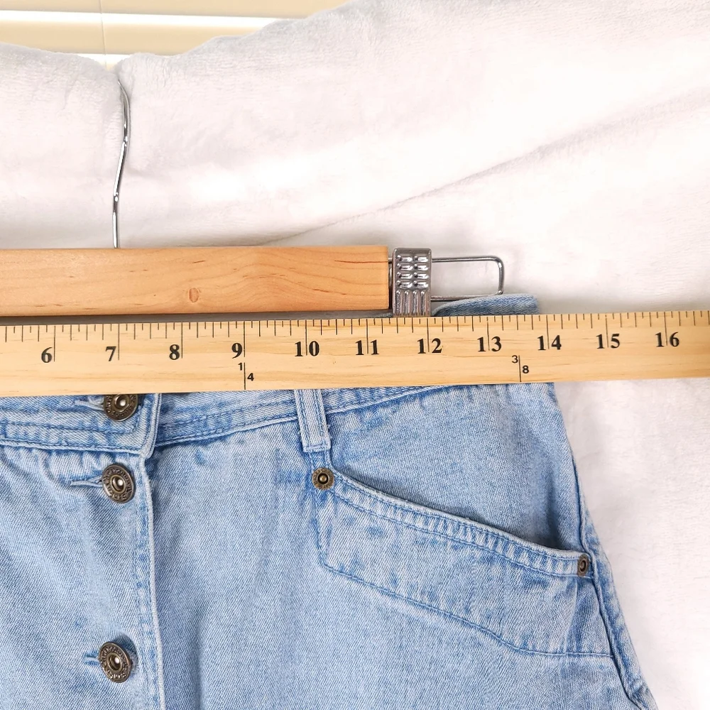 Christopher & Banks 100% Cotton Jean Skirt Button Front 10